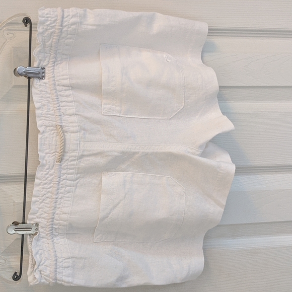 Roxy Linen Oceanside Shorts Bright White Size Large NWT - Picture 2 of 6